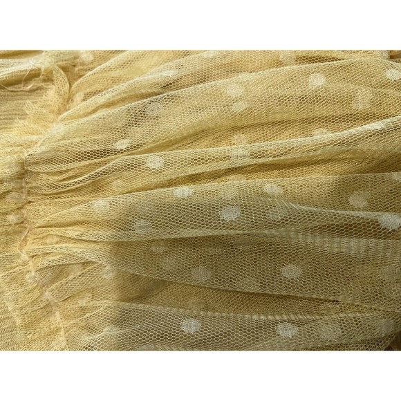 R.Vivimos Small Mustard Boho Halter  Backless Lace Polkadot Dip Hem Mini Dress - Picture 8 of 9